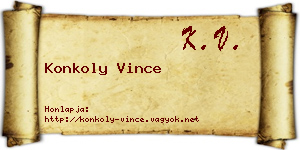 Konkoly Vince névjegykártya